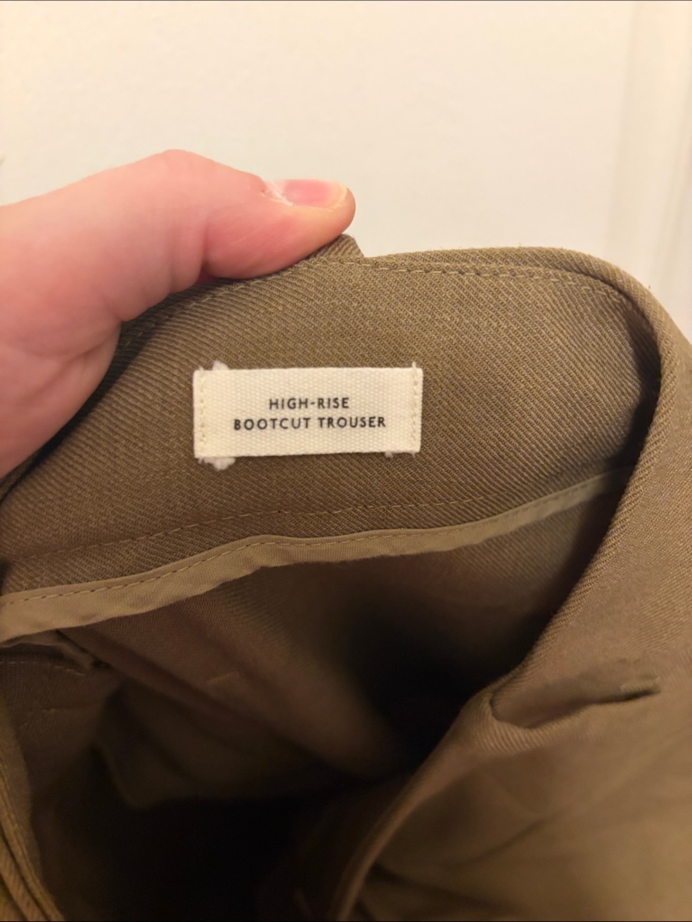 Madewell Wool Blend High-Rise Bootcut Trouser in Olive Melange - Picture 8 of 9